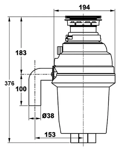 Измельчитель отходов Zorg Inox D ZR-38 D