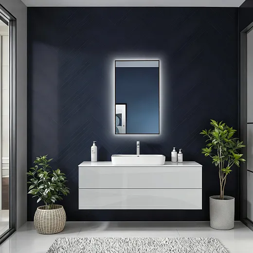 Зеркало Raval Альтера Black 60х100 бесконтакт Гор/верт, AltBl.02.600x1000/W/RL