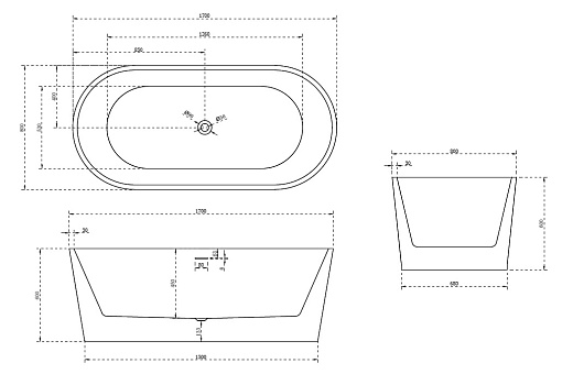 Акриловая ванна ABBER AB9209 белая 170x80 Акриловая ванна ABBER AB9209 белая 170x80
