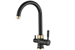 Смеситель для кухни ZorG Steel Hammer SH 713 черный + бронза