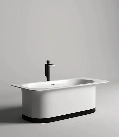 Ванна Salini Ninfea 102721MF, 180 х 82 см, из искусственного камня S-Stone, цвет белый матовый, покраска по RAL полностью