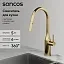 Смеситель для кухонной мойки Sancos Grand SC4002BG, с выдвижным изливом, цвет золото брашированное, PVD покрытие