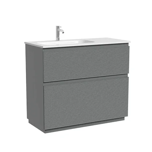 Тумба под раковину Sancos Folk Floor FL100FRES/FL100FLES, 100 см, напольная, чаша левая/правая, ergraut soft