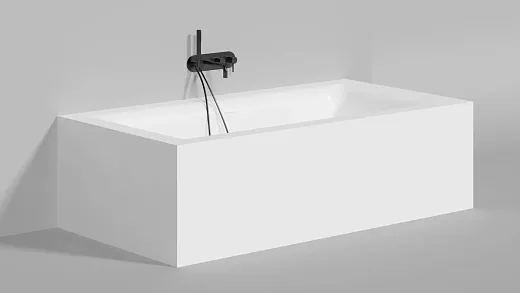 Ванна Salini Ариоза 1053201MF, 210 х 110 см, из искусственного камня С-Стоун/S-Stone, донный клапан, сифон, ножки, цвет белый матовый, покраска по RAL полностью