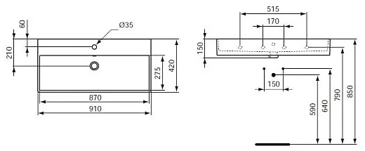Умывальник Ideal Standard Strada (90см), K078601