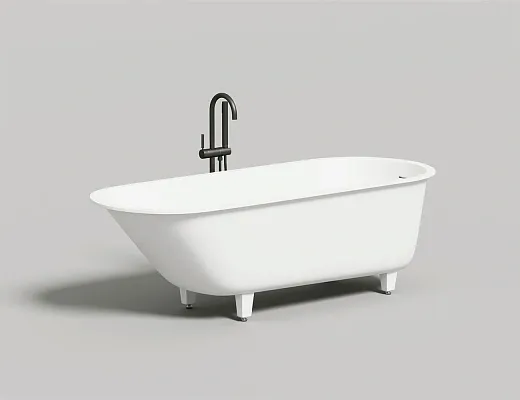 Ванна Salini Ornella Kit 102413MF, 170 х 70 см, из искусственного камня S-Sense, цвет белый матовый, покраска по RAL полностью