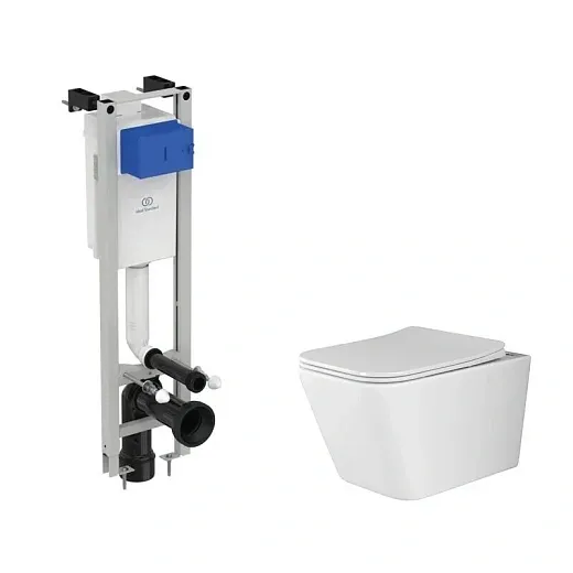 Инсталляция Ideal Standard, с безободковым унитазом Ceramicanova Metric Rimless, сиденье микролифт, E233267/CN3007, сантехфарфор