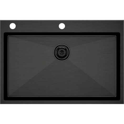 Кухонная мойка Paulmark Kroner Edge 75 PM777551-GM вороненая сталь