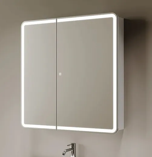 Зеркальный шкаф Sancos Diva DIV800, 80 см, с LED подсветкой, выключатель сенсорный, белый