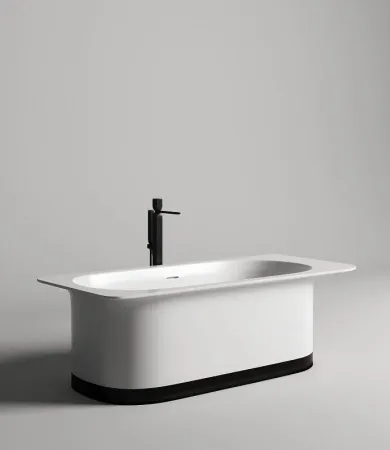 Ванна Salini Ninfea 102721MF, 180 х 82 см, из искусственного камня S-Stone, цвет белый матовый, покраска по RAL полностью