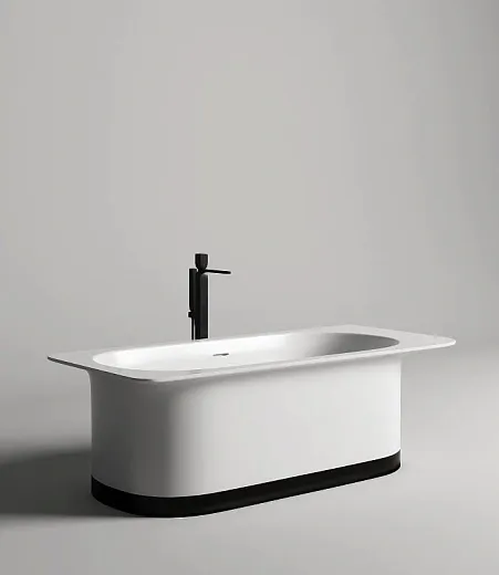 Ванна Salini Ninfea 102721MF, 180 х 82 см, из искусственного камня S-Stone, цвет белый матовый, покраска по RAL полностью