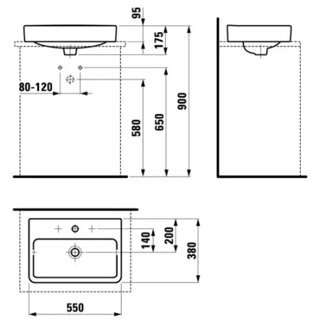 Раковина накладная Laufen Pro 8129520001041 55x38 см