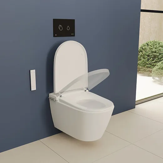 Унитаз подвесной умный  VitrA V-Care 3 Prime крышка микролифт, с функцией биде, пульт ДУ, белый, 7777B403-6399