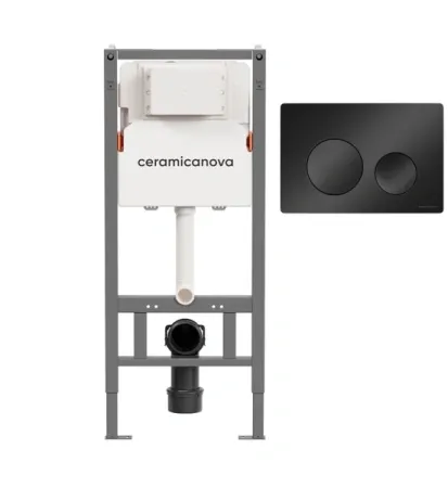 Инсталляция для унитаза Ceramicanova Balance CN121001MB, клавиша Circle черный матовый
