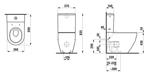 Чаша напольного унитаза Laufen Pro 8.2595.2.000.231.1 нижняя подводка