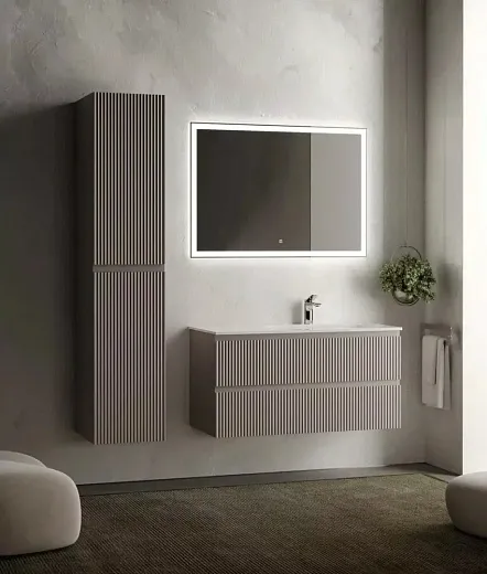 Тумба под раковину Sancos Snob R 100 см подвесная, правая, Doha Soft, SNR100RSM