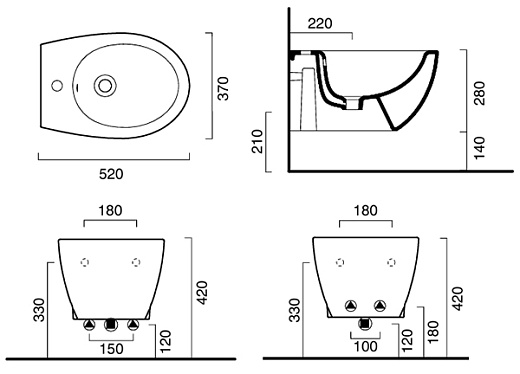 Биде Catalano Italy 0718521001 подвесное белое