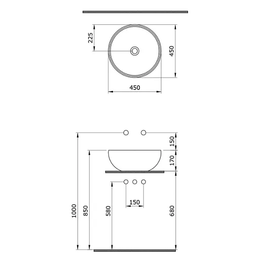 Умывальник Bocchi Roma черный матовый, 1119-004-0125