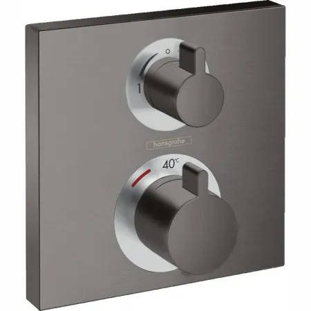Смеситель для душа Hansgrohe RainSelect 15714340, 2 потребителя, термостатический, черный матовый/хром