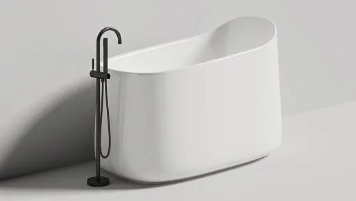 Ванна Salini Cascata Oriente Ofuro 1043101MF, 140 х 80 см, из искусственного камня S-Sense, цвет белый матовый, покраска по RAL полностью