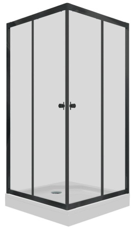 Душевой уголок Тритон Вента Блэк А1 100x100 стекла прозрачные / профиль черный / с поддоном Душевой уголок Тритон Вента Блэк А1 100x100 стекла прозрачные / профиль черный / с поддоном
