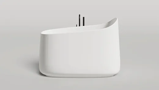 Ванна Salini Cascata Oriente Ofuro 1043101MF, 140 х 80 см, из искусственного камня S-Sense, цвет белый матовый, покраска по RAL полностью