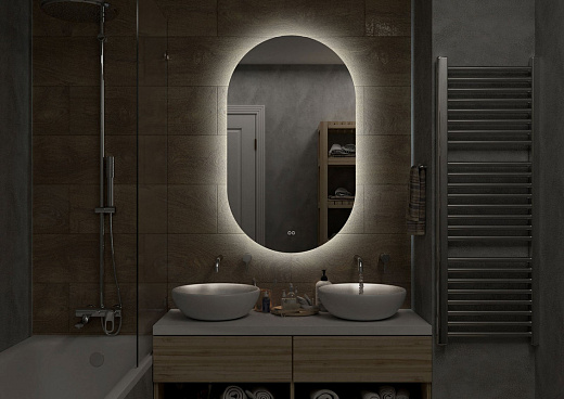 Зеркало Континент Fleur 650x1100 открытая подсветка, антизапотевание ЗЛП1555