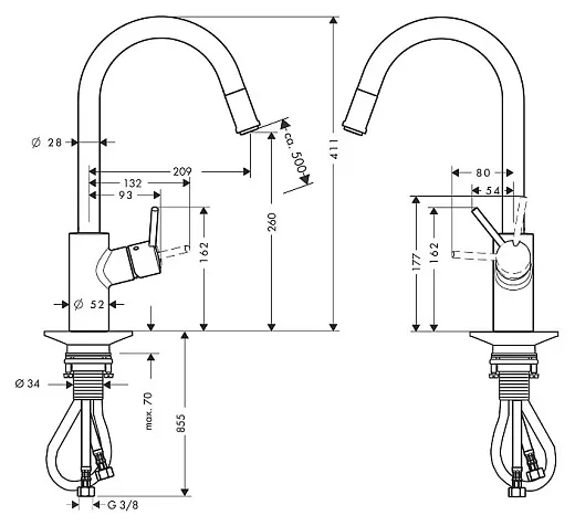 Смеситель Hansgrohe Talis S2 Variarc 14872000 для кухонной мойки