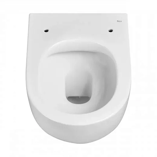 Унитаз подвесной Roca Meridian Compacto Rimless безободковый с пневмокрышкой Slim, 346244000 + 8012B2002