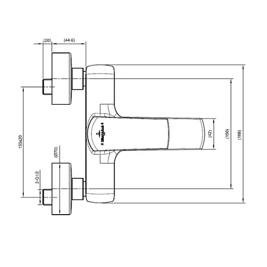 Смеситель для ванны Villeroy&Boch Subway 2.0, однорычажный, TVT10200300061