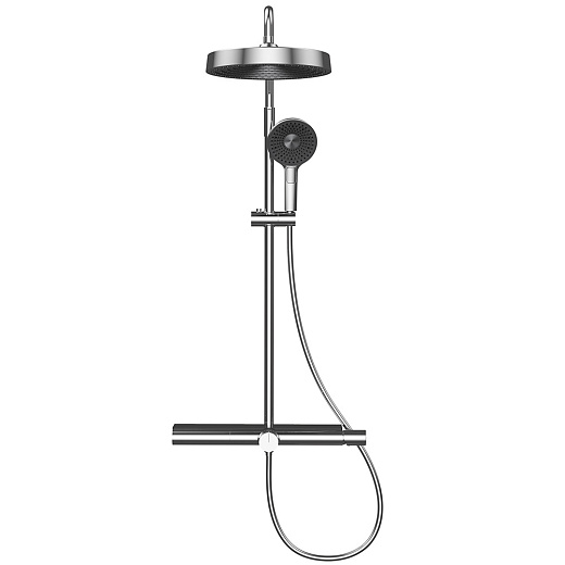 AQM8010CR Душевая система  AQUAme со смесит. (верхн. душ 300мм, ручн. душ 3 режима,  излив), хром