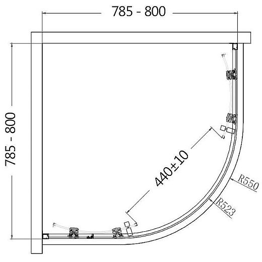Душевой уголок AQUAme AQM3801F-8 80х80х195