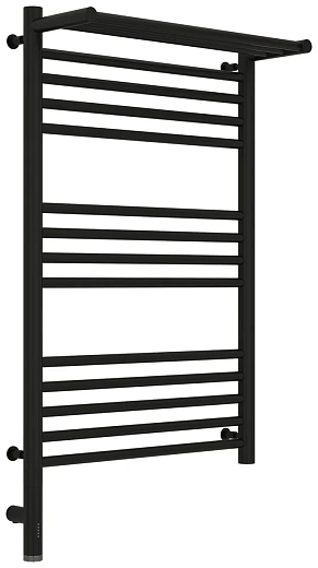 Полотенцесушитель электрический Сунержа Богема 3.0 800x500 с полкой, матовый черный, L/R