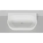 Ванна Salini Perla 1049204MF, 170 х 90 см, из искусственного камня S-Stone, с донным клапаном, цвет белый матовый, покраска по RAL полностью