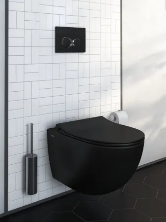 Кнопка смыва для инсталляции VitrA Sirius двойной смыв, матовая черная, 740-0411
