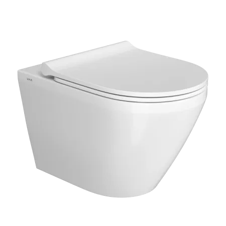 Комплект инсталяции VitrA Integra Round с унитазом безободковый, с сиденьем микролифт, кнопка смыва глянцевый хром, 9856B003-7205