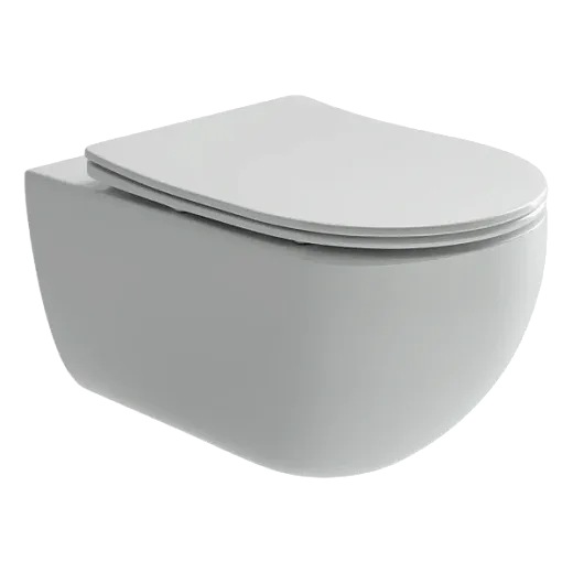 Подвесной унитаз Ceramicanova Long Rimless, безободковый, крышка микролифт, белый, CN3015