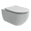 Подвесной унитаз Ceramicanova Long Rimless, безободковый, крышка микролифт, белый, CN3015