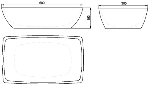Умывальник Holbi Titan 60х36см из Solid Surface, 1.02.010.11.1.3.1