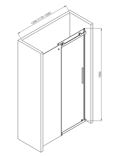 Душевая дверь AQUAme AQM4201F-12 Душевая дверь AQUAme AQM4201F-12