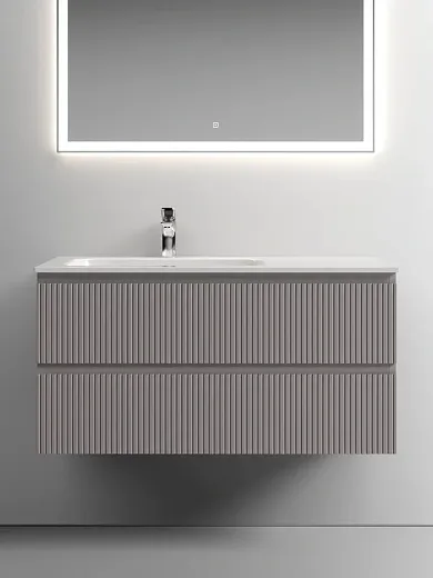 Тумба под раковину Sancos Snob T 100 см подвесная, левая, Doha Soft, SNT100LSM
