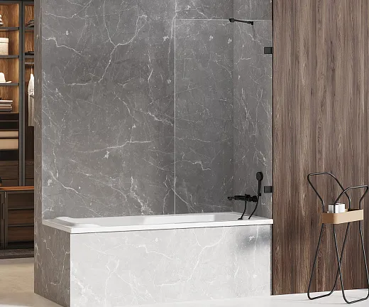 Шторка на ванну New Trendy AVEXA BLACK 90x150 (var 1)