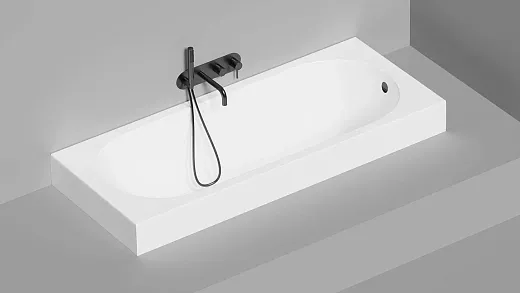 Ванна Salini Ornella 102326MF, 160 х 70 см, из искусственного камня S-Stone, цвет белый матовый, покраска по RAL полностью