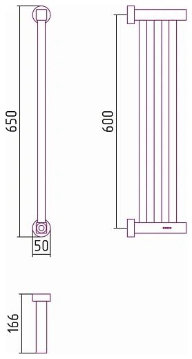 Полотенцесушитель электрический Сунержа Хорда 4.0, 600x166, черный матовый, 31-0834-0600