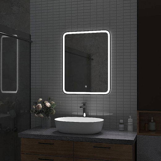 Зеркало Continent Russo Led 500х700 ЗЛП3031 с подсветкой и сенсорным выключателем