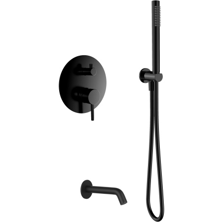 Смеситель для ванны скрытого монтажа AQUAme Siena с внутренней частью, черный матовый