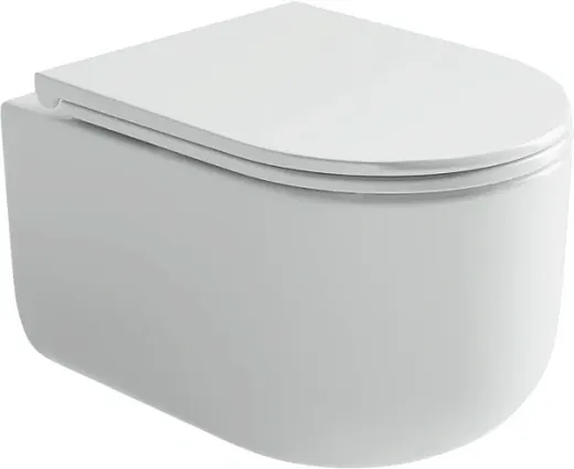 Подвесной унитаз Ceramica Nova Ulma, CN4006, безободковый, крышка-сиденье микролифт, белый, сантехфарфор (выставочный образец, отсутствует упаковка)
