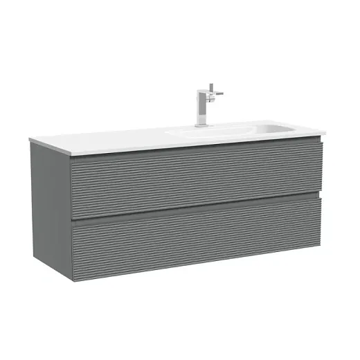 Тумба под раковину Sancos Folk FL120RES, 120 см, подвесная, Ergraut soft, правая