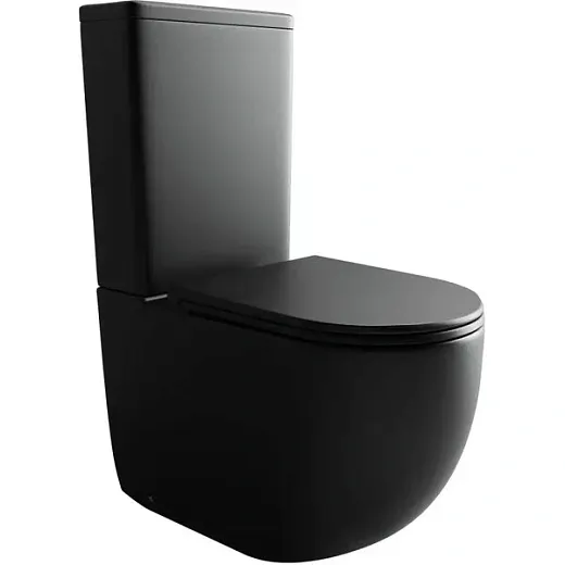 Унитаз-компакт Ceramicanova Metropol CN4001-BMB/CN4001-TMB, безободковый, быстросъемная крышка-сиденье микролифт, цвет черный матовый, сантехфарфор