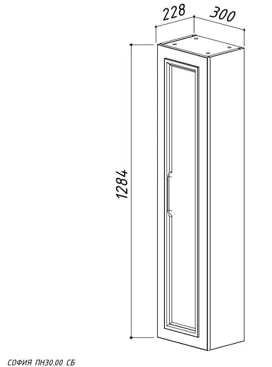 Шкаф-пенал Belux София ПН 30 подвесной, 1 дв., белый глянец, 4810924286079